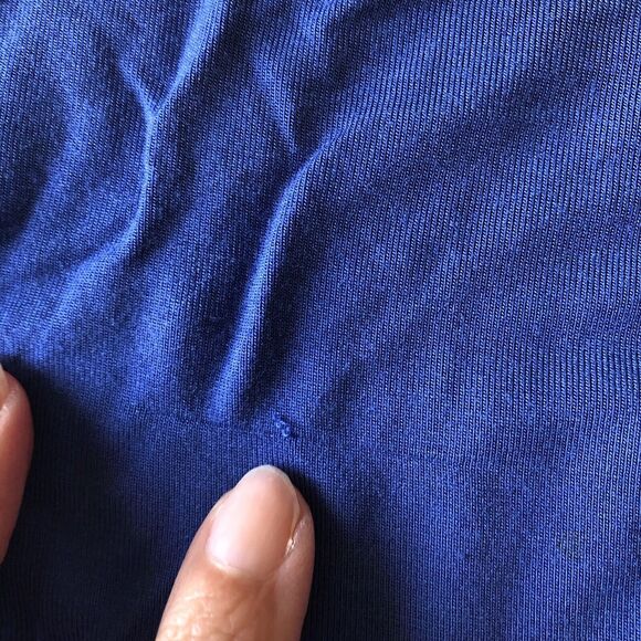 Cable and Gauge Womens Blue V Neck Stretch T-Shirt Size Large - Picture 8 of 16